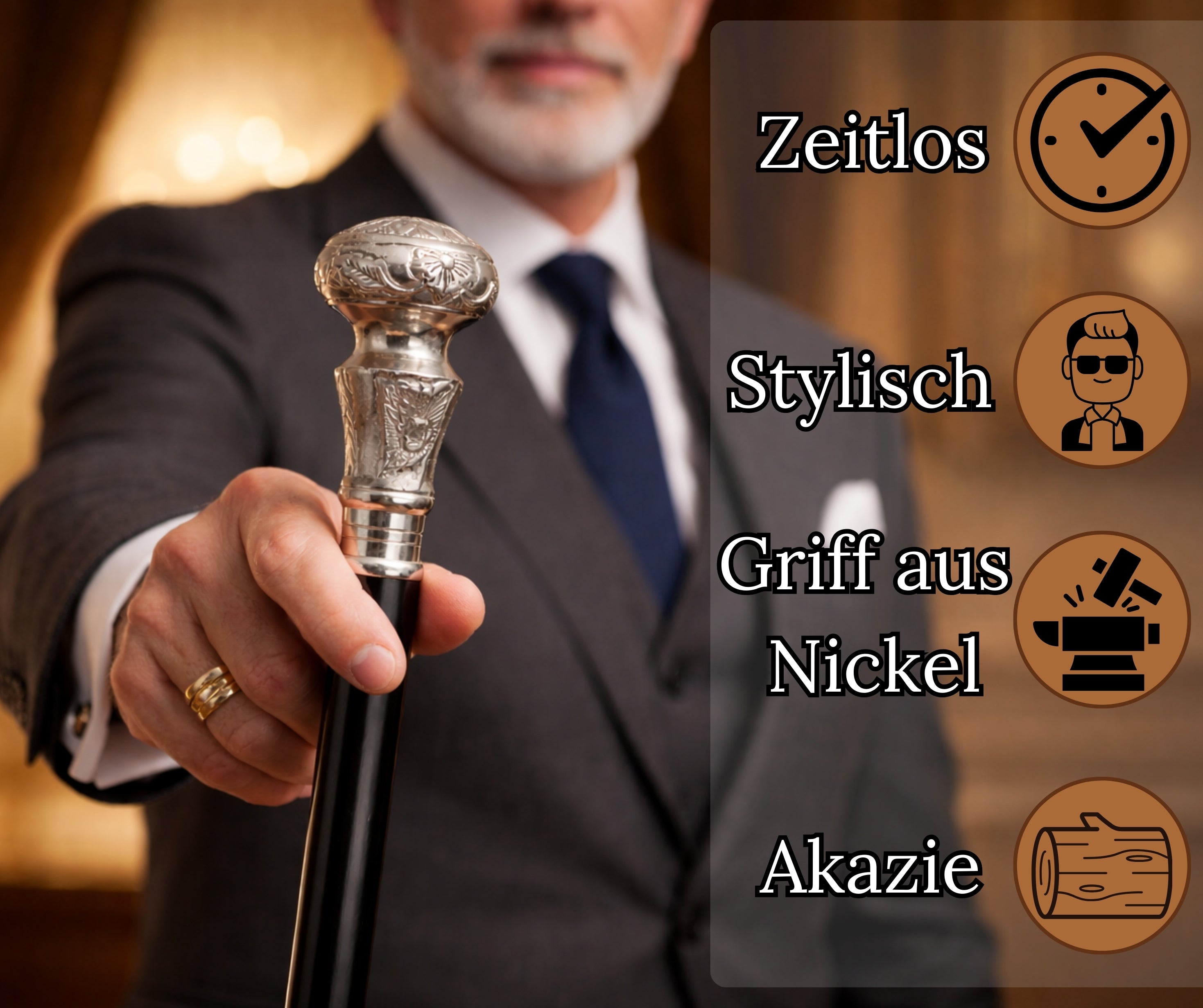 SonKo® Gehstock Dreiteilig