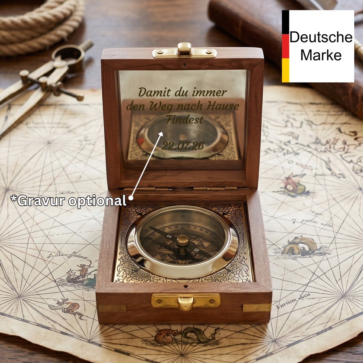 SonKo® Integrierter Kompass mit Wunsch Gravur