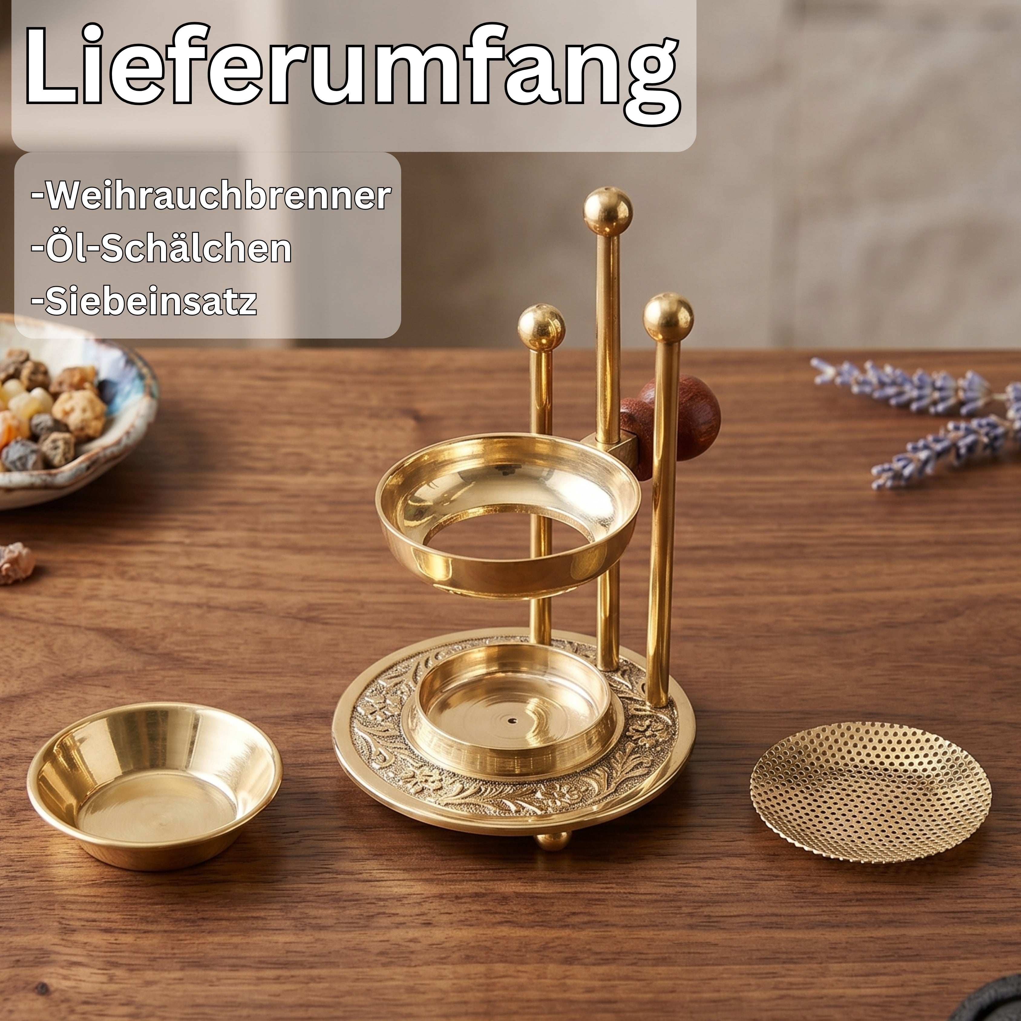 SonKo Weihrauchbrenner Messing stufenlos verstellbar